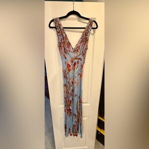 Floral Blue Sleeveless slip Dress